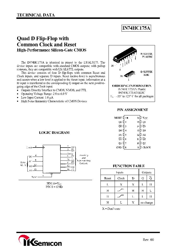 IN74HC175AD_4407316.PDF Datasheet