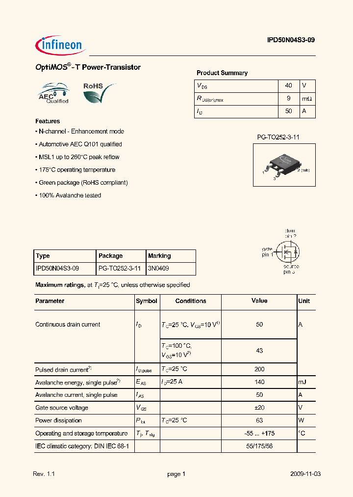 IPD50N04S3-09_4535519.PDF Datasheet