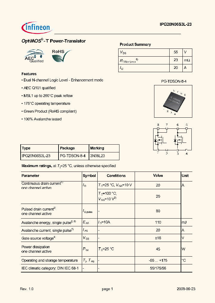 IPG20N06S3L-23_4534607.PDF Datasheet
