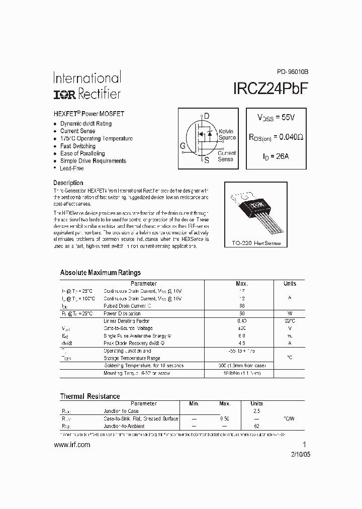 IRCZ24PBF_4427447.PDF Datasheet