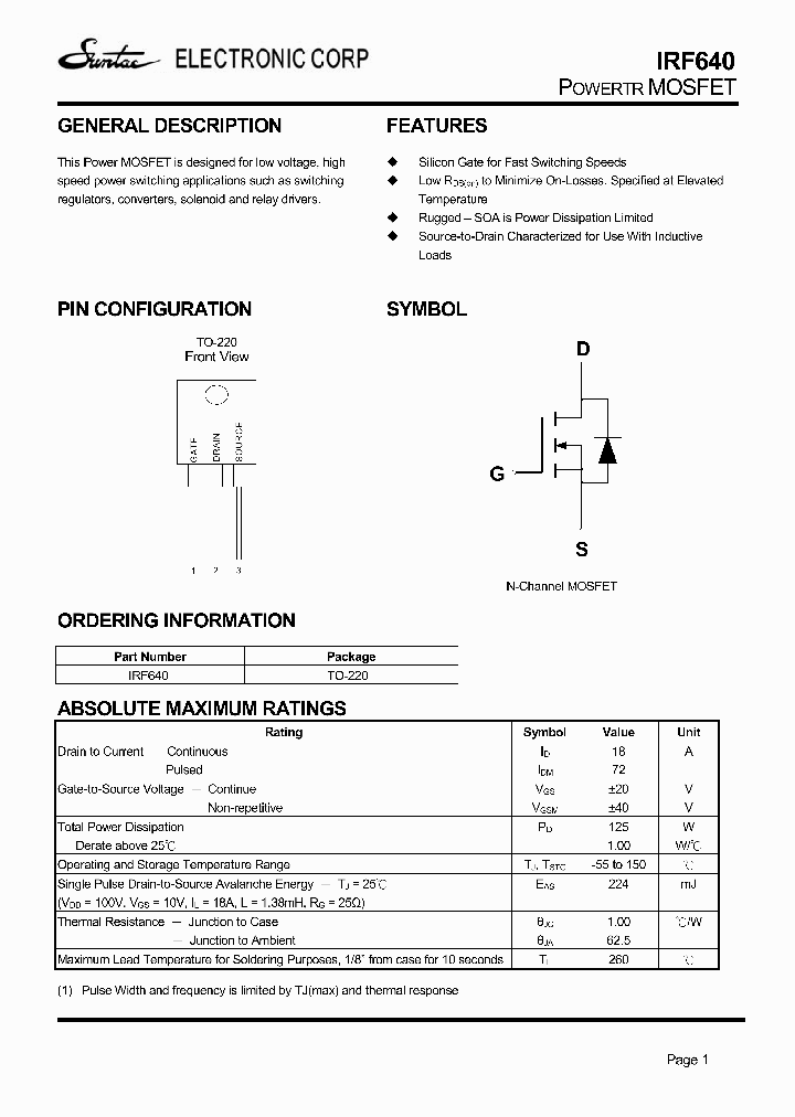 IRF640_4301421.PDF Datasheet