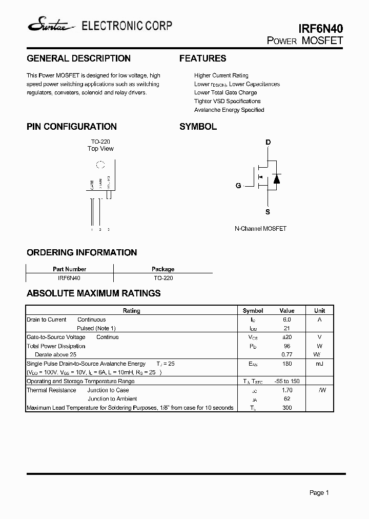IRF6N40_4345942.PDF Datasheet