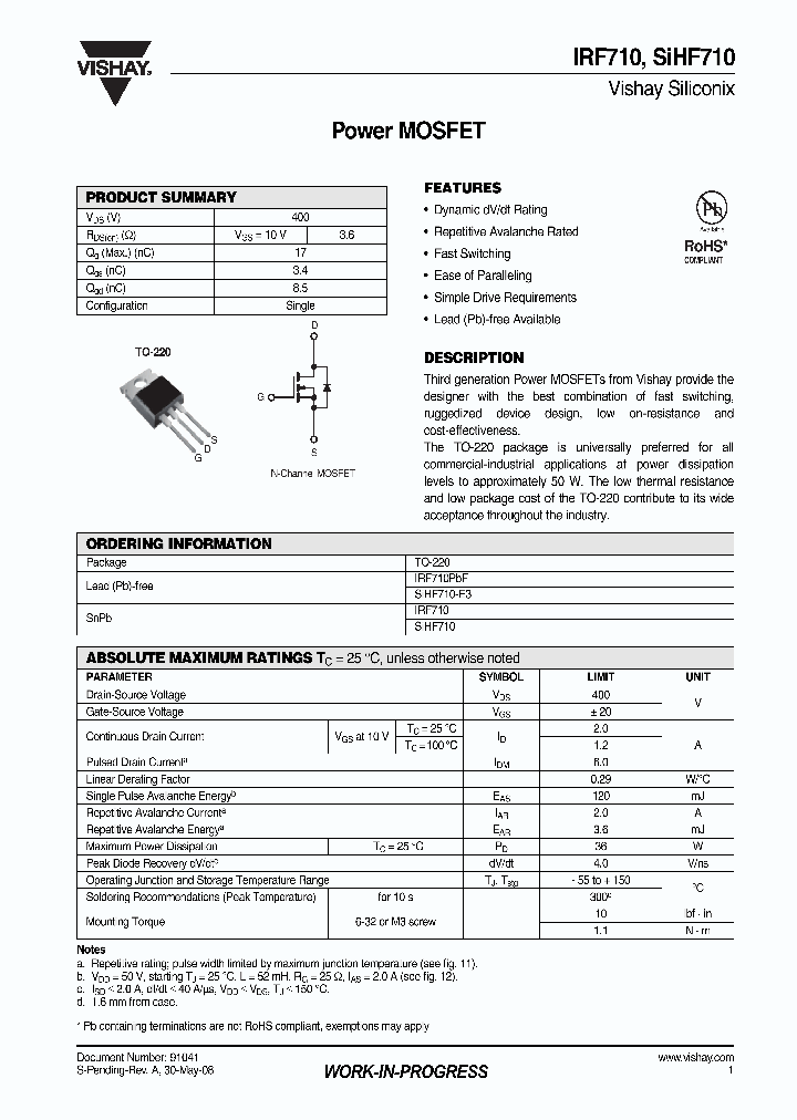 IRF710_4257749.PDF Datasheet