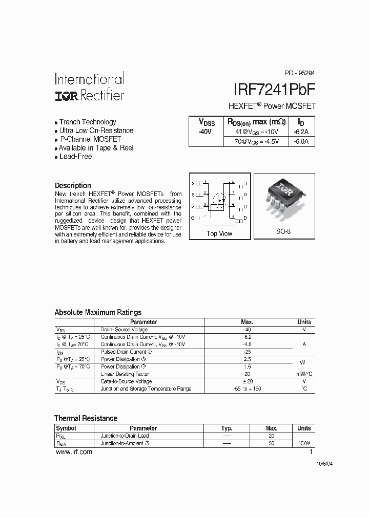 IRF7241PBF_4217218.PDF Datasheet