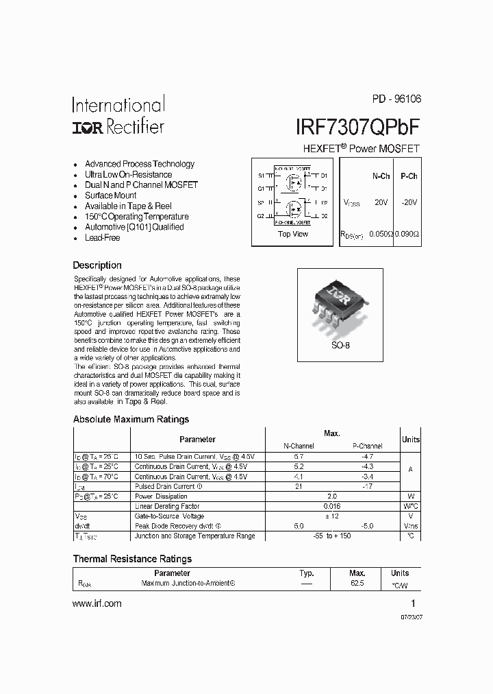IRF7307QPBF_4205126.PDF Datasheet