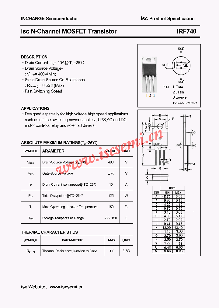 IRF740_4507208.PDF Datasheet