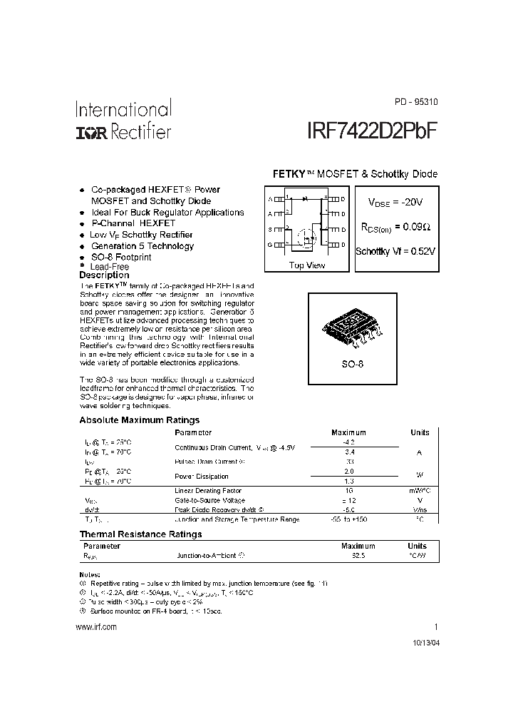 IRF7422D2PBF_4205373.PDF Datasheet