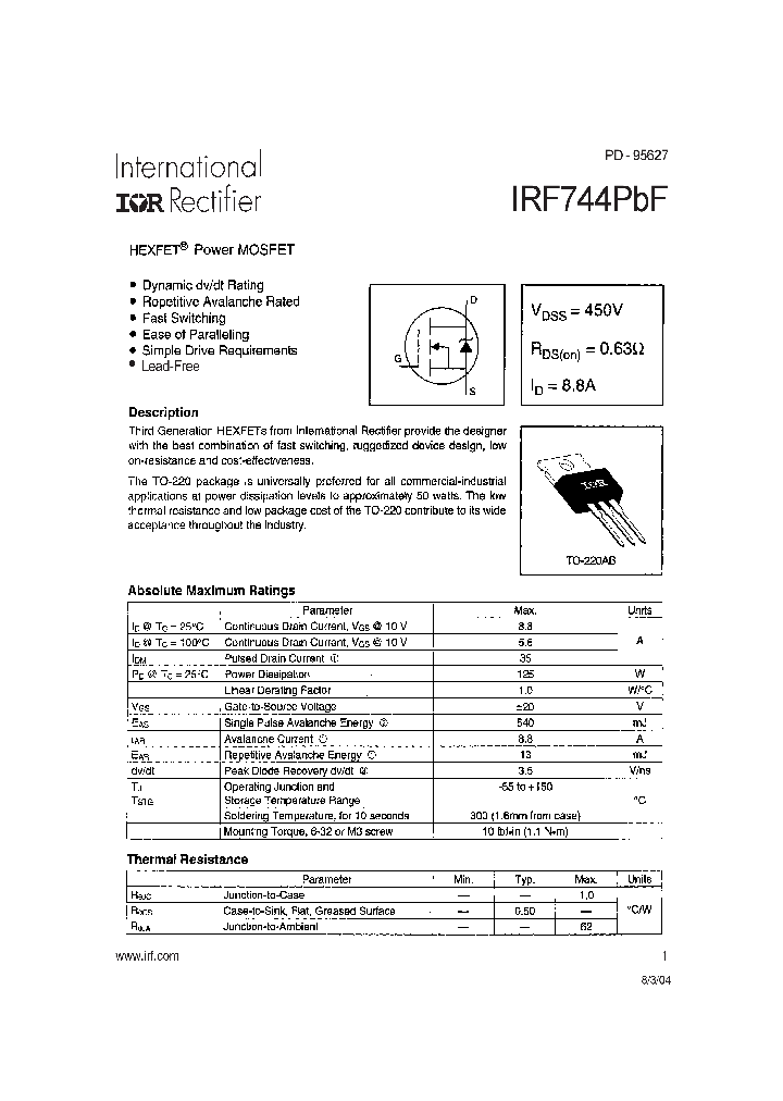 IRF744PBF_4166936.PDF Datasheet