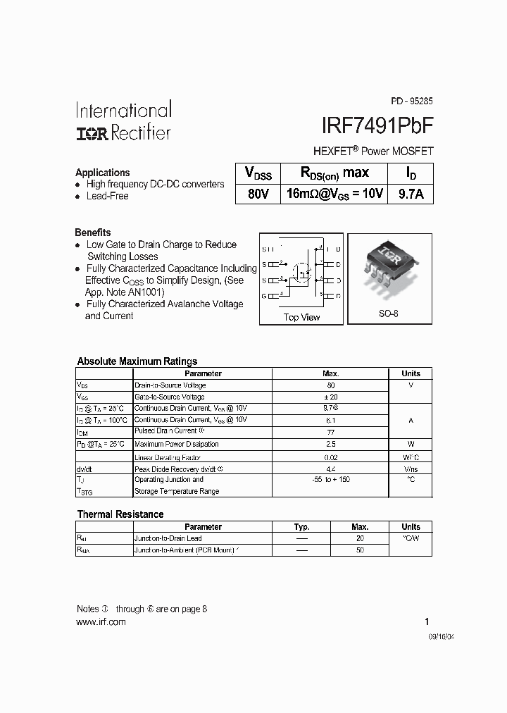 IRF7491PBF_4179537.PDF Datasheet
