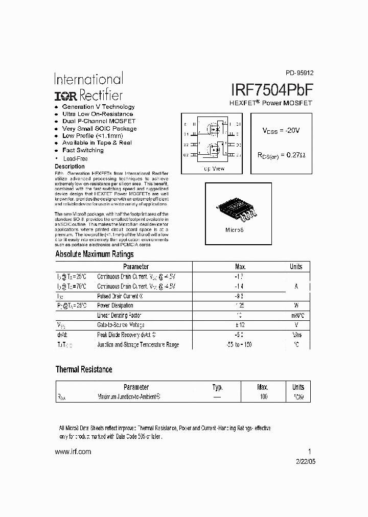 IRF7504PBF_4174045.PDF Datasheet