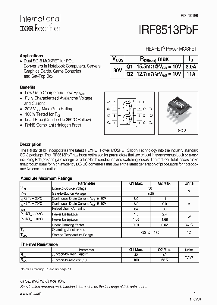 IRF8513PBF_4638303.PDF Datasheet