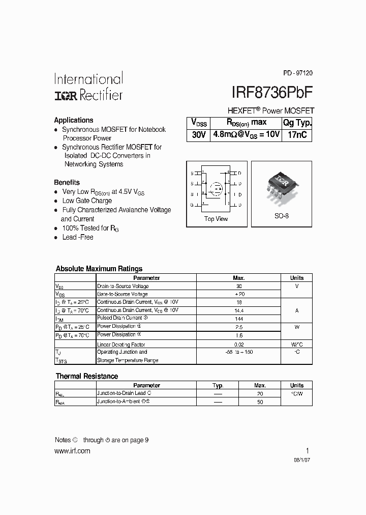 IRF8736PBF_4287631.PDF Datasheet
