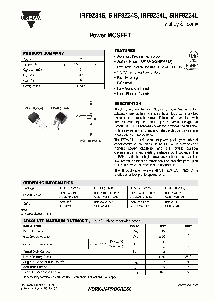 IRF9Z34L_4784749.PDF Datasheet