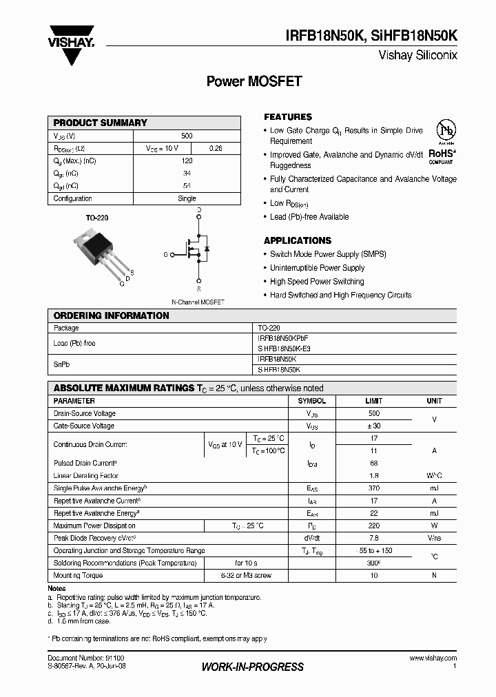 IRFB18N50K_4287644.PDF Datasheet