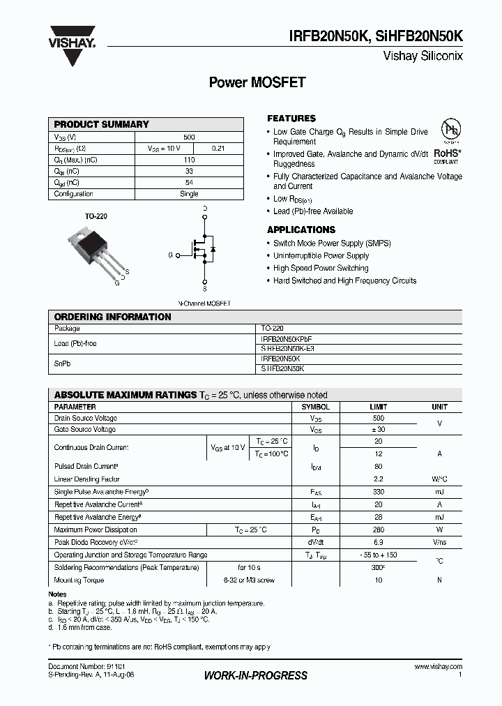 IRFB20N50K_4274324.PDF Datasheet
