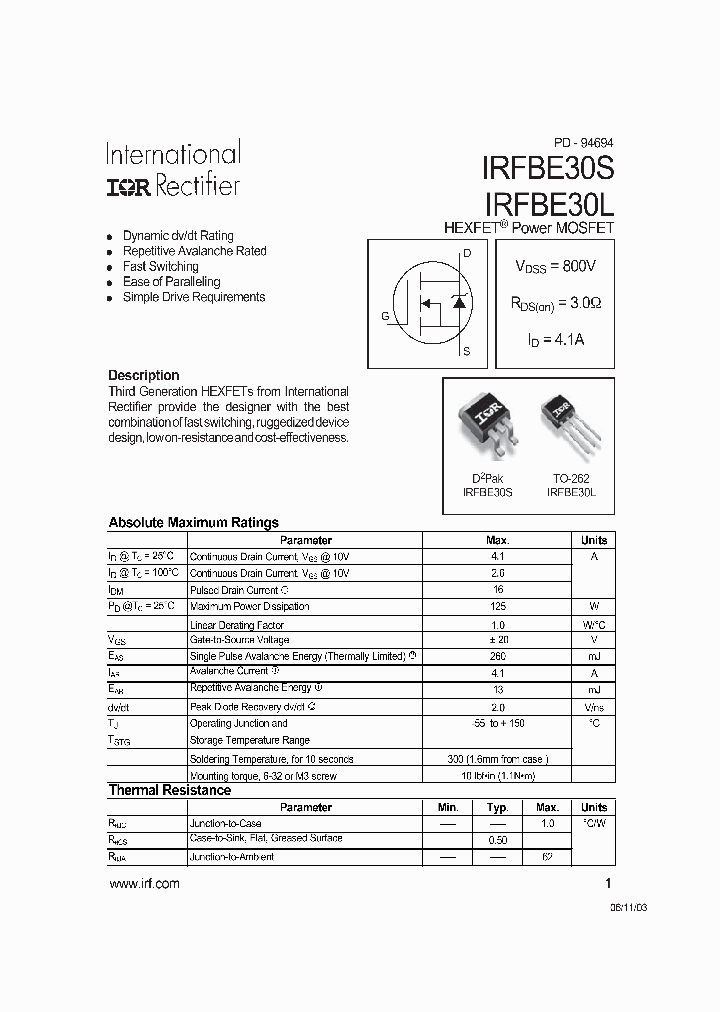 IRFBE30L_4199629.PDF Datasheet