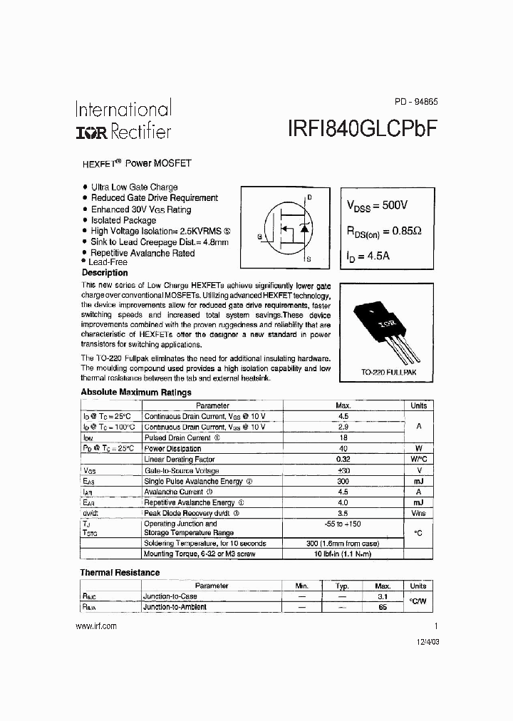 IRFI840GLCPBF_4200483.PDF Datasheet