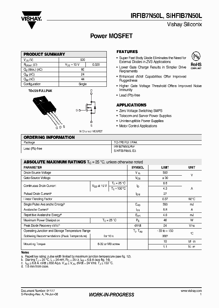 IRFIB7N50L_4371554.PDF Datasheet