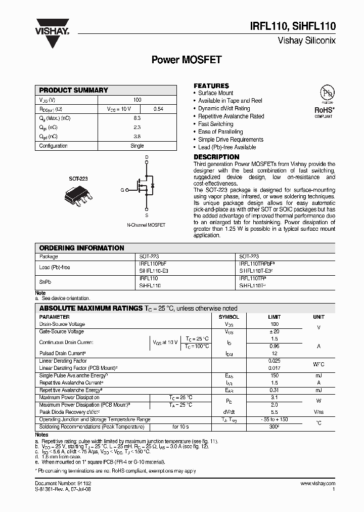 IRFL110_4249719.PDF Datasheet