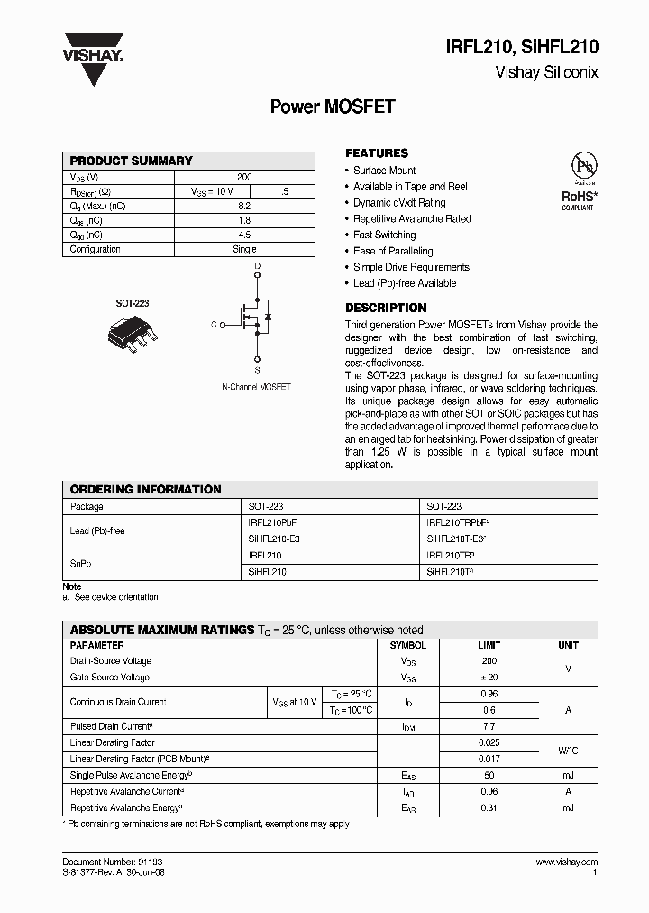 IRFL210_4249727.PDF Datasheet