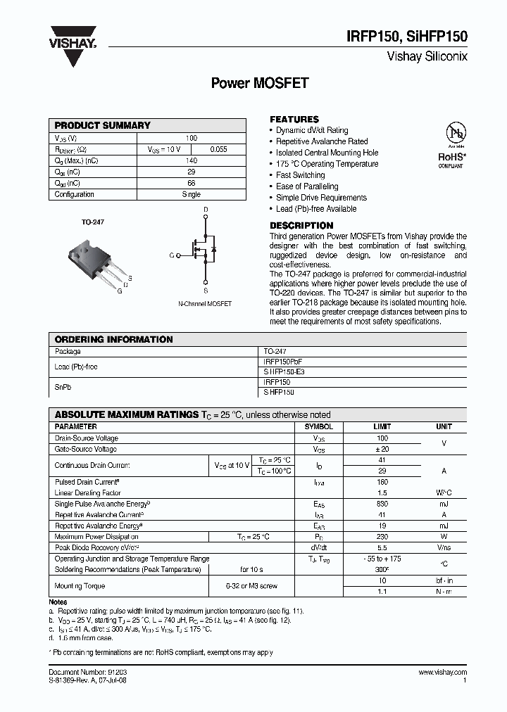 IRFP150_4250664.PDF Datasheet