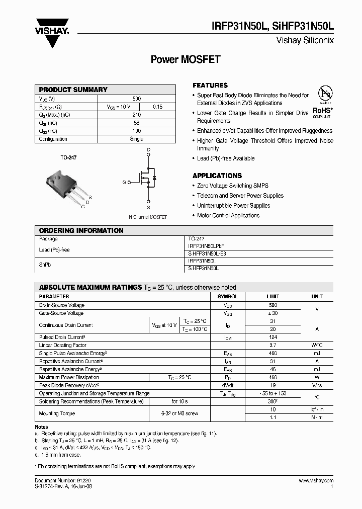 IRFP31N50L_4420939.PDF Datasheet