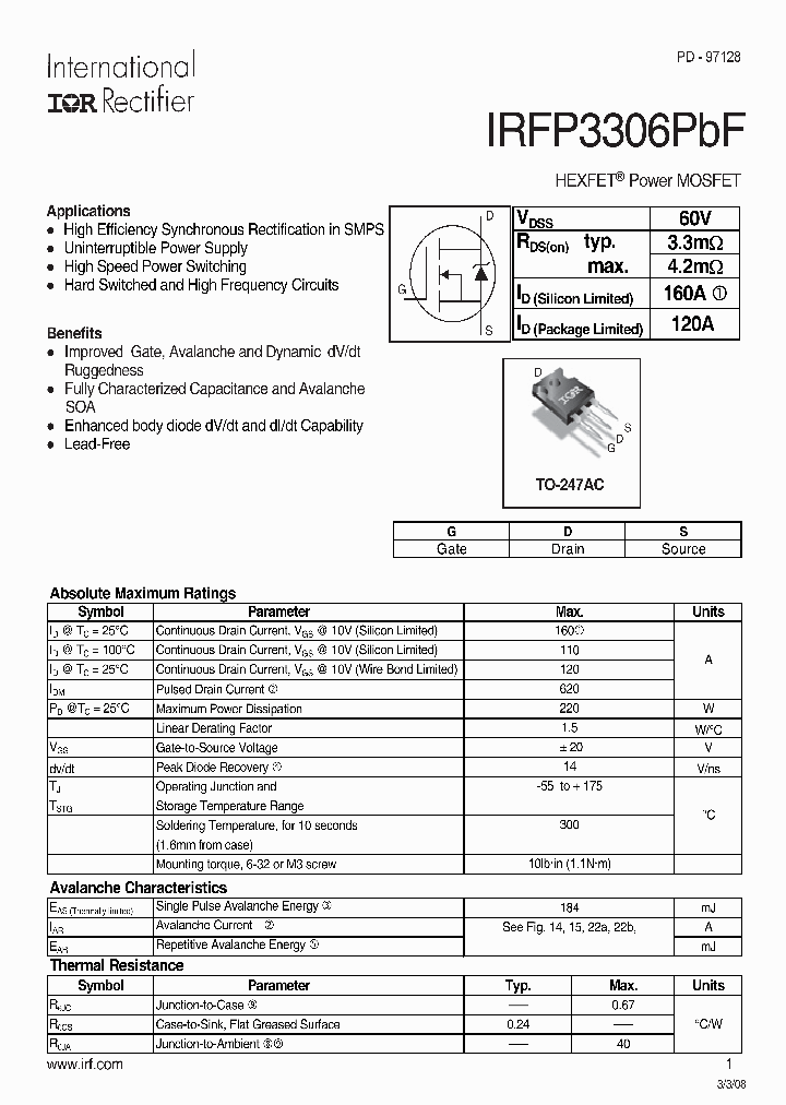 IRFP3306PBF_4444961.PDF Datasheet