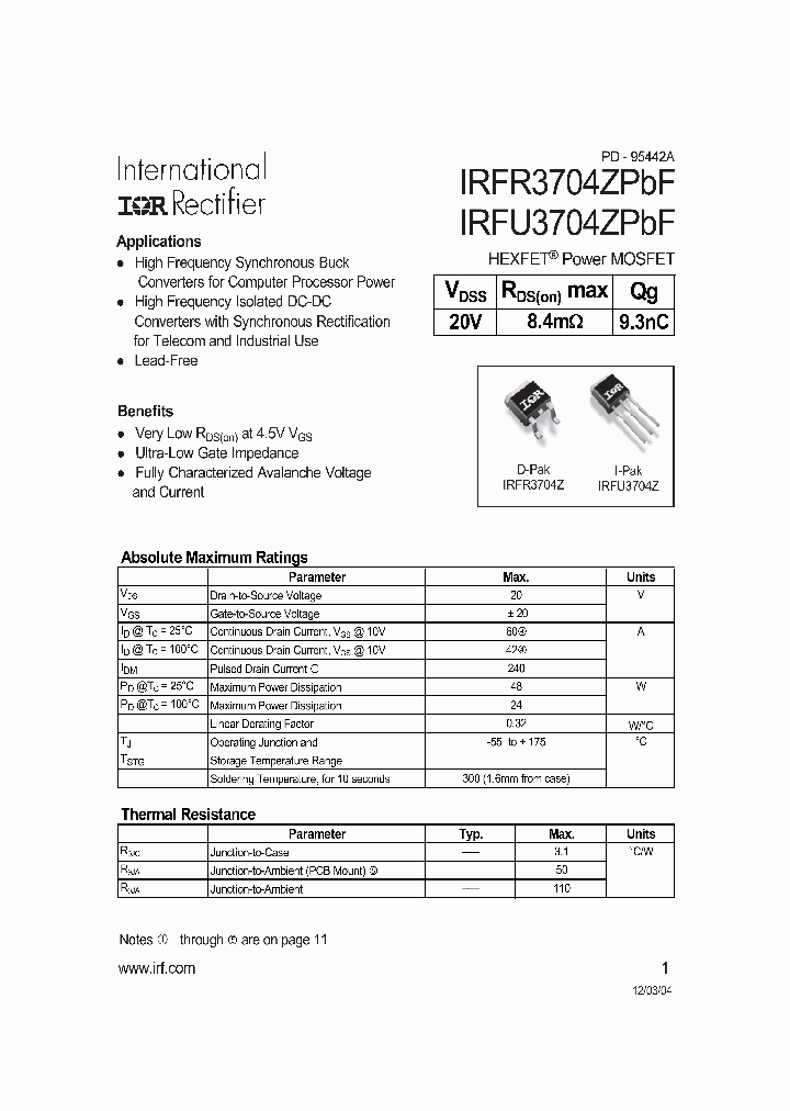 IRFU3704ZPBF_4183006.PDF Datasheet