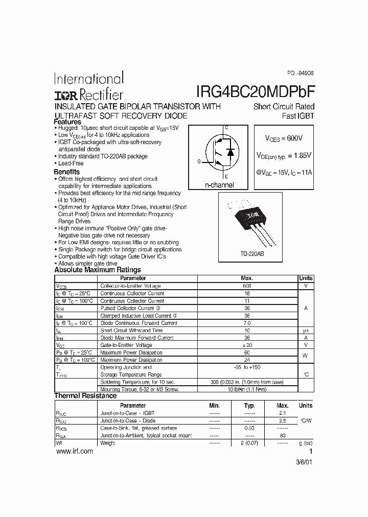 IRG4BC20MDPBF_4614064.PDF Datasheet