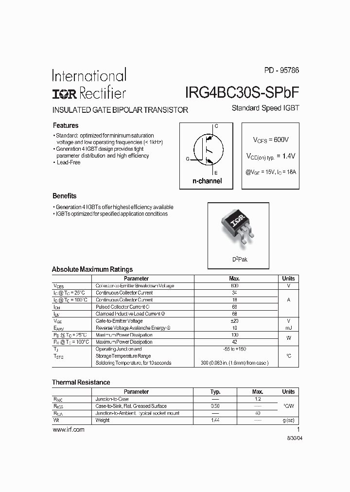 IRG4BC30S-SPBF_4347355.PDF Datasheet