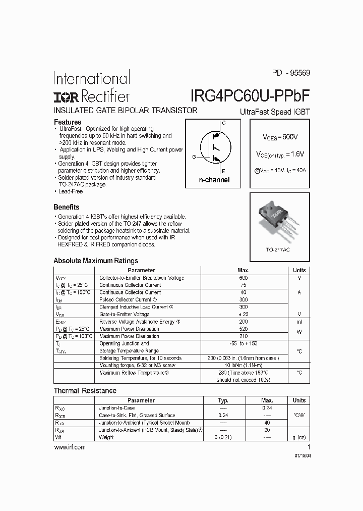 IRG4PC60U-PPBF_4247684.PDF Datasheet