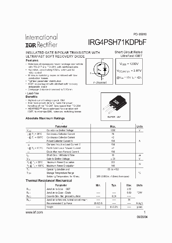 IRG4PSH71KDPBF_4212747.PDF Datasheet