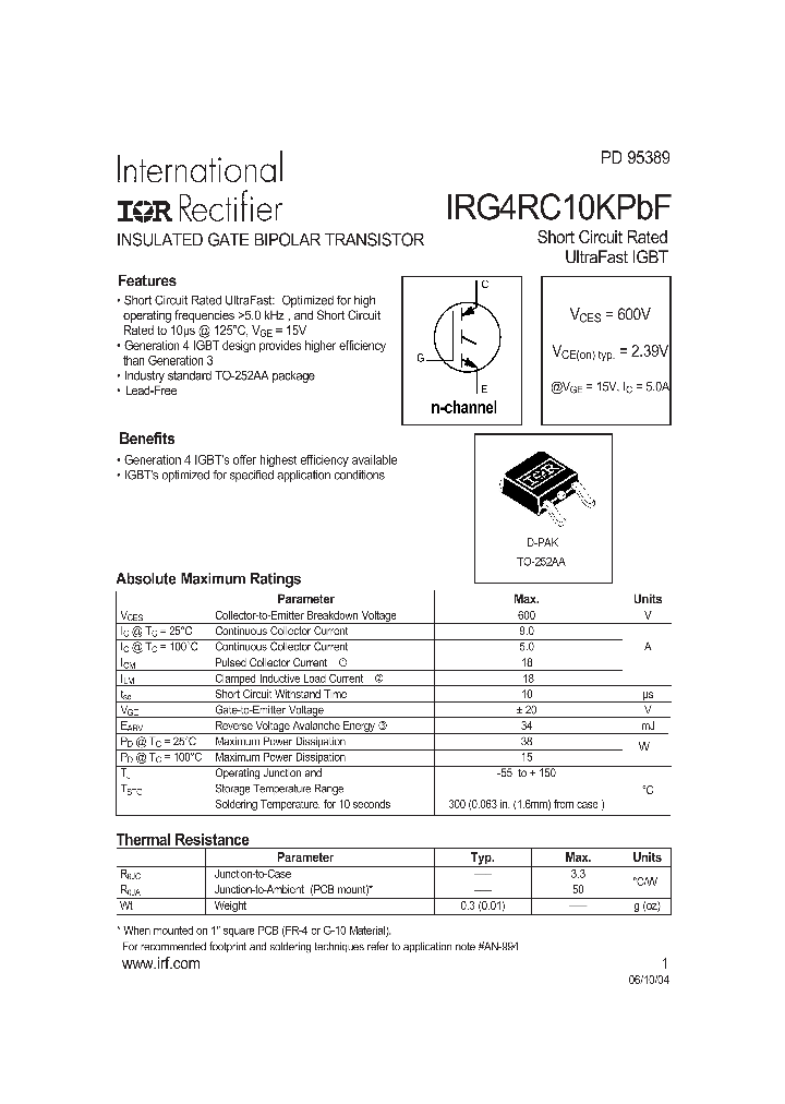 IRG4RC10KPBF_4187873.PDF Datasheet