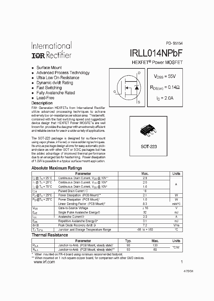 IRLL014NPBF_4234910.PDF Datasheet