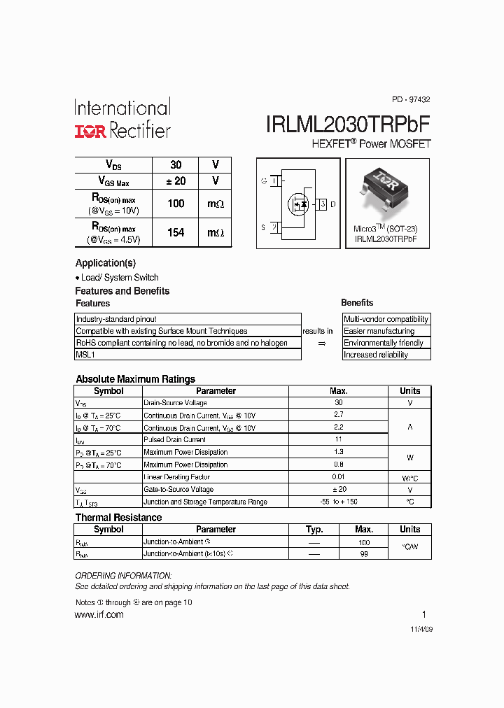 IRLML2030TRPBF_4859571.PDF Datasheet