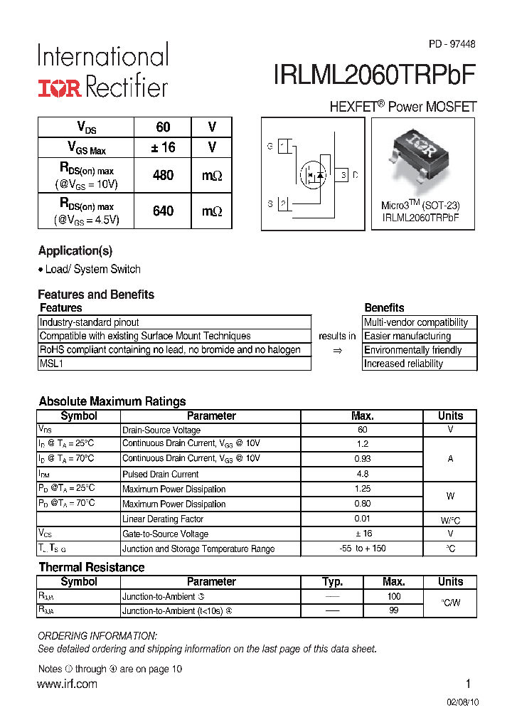IRLML2060TRPBF_4859572.PDF Datasheet