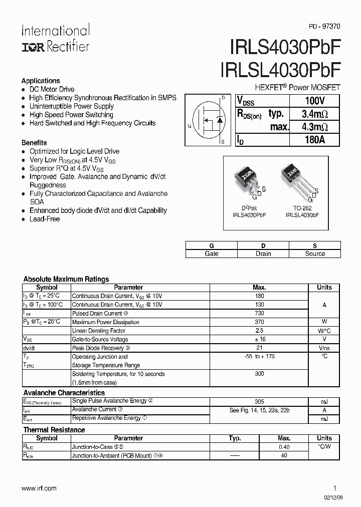 IRLSL4030PBF_4505525.PDF Datasheet