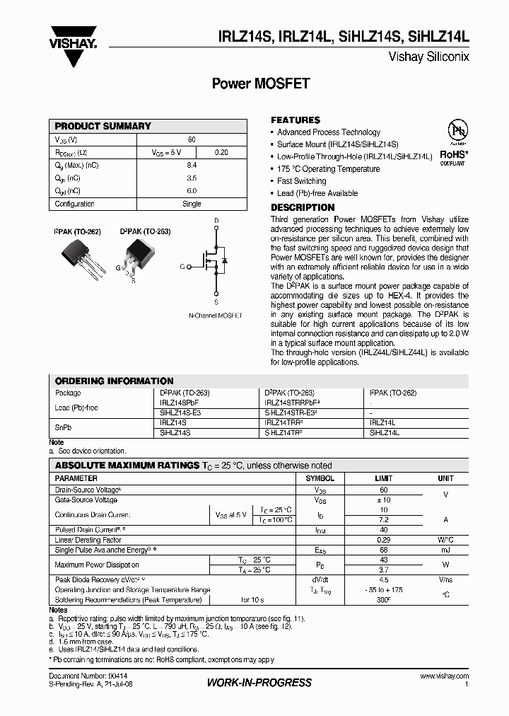 IRLZ14STRRPBFA_4270948.PDF Datasheet