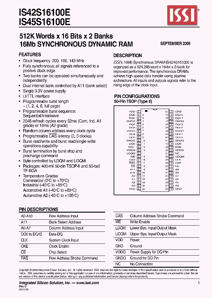 IS42S16100E-6TL_4654399.PDF Datasheet