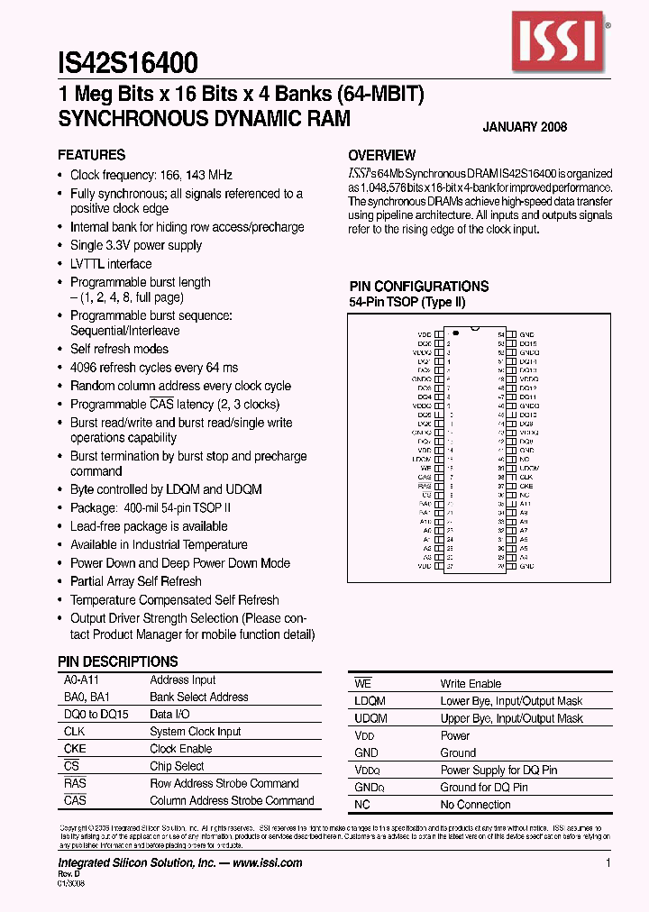IS42S1640008_4894679.PDF Datasheet