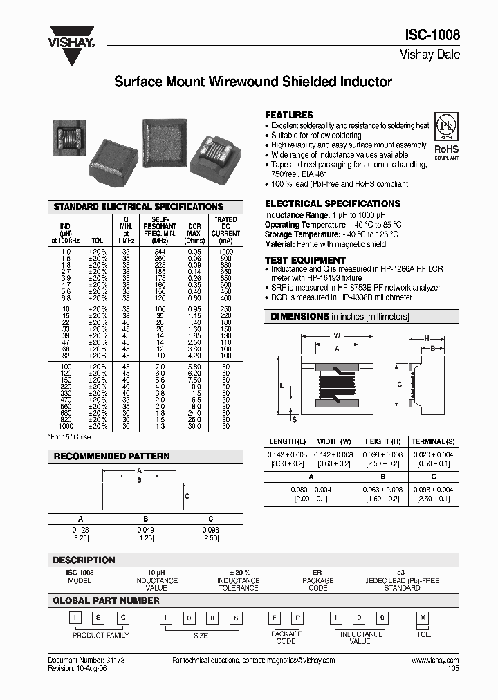 ISC1008ER100M_4256123.PDF Datasheet