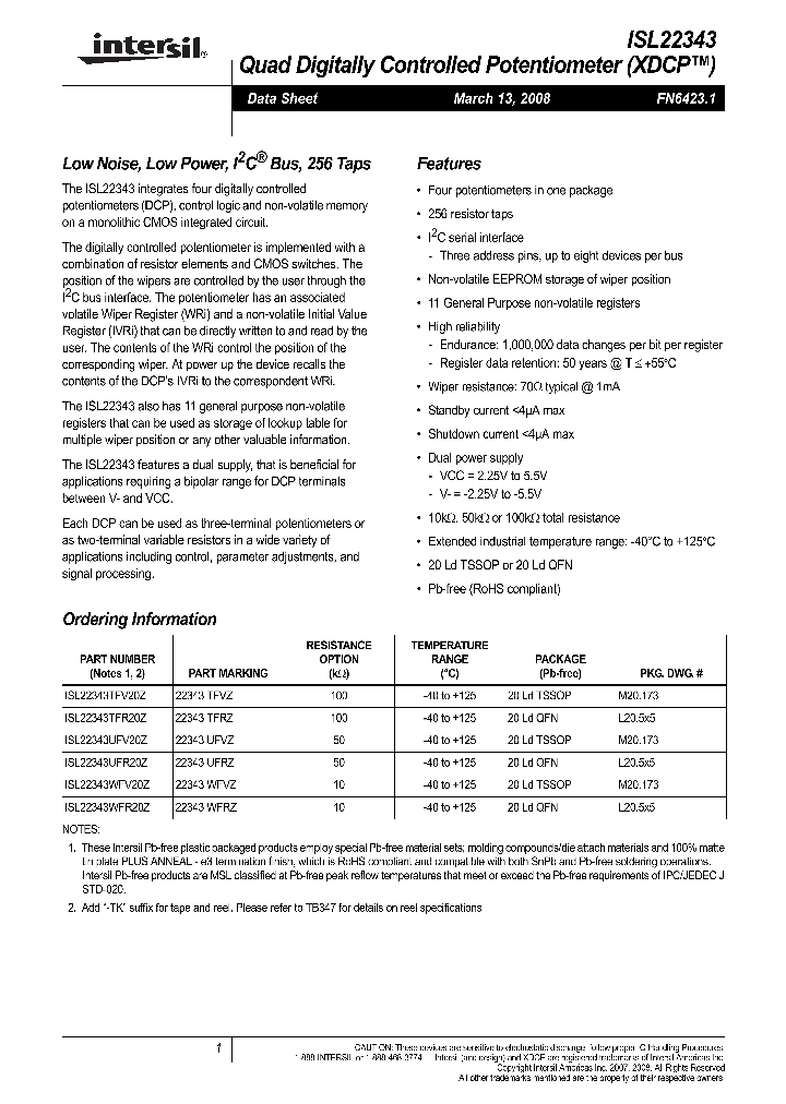 ISL22343UFR20Z_4905380.PDF Datasheet