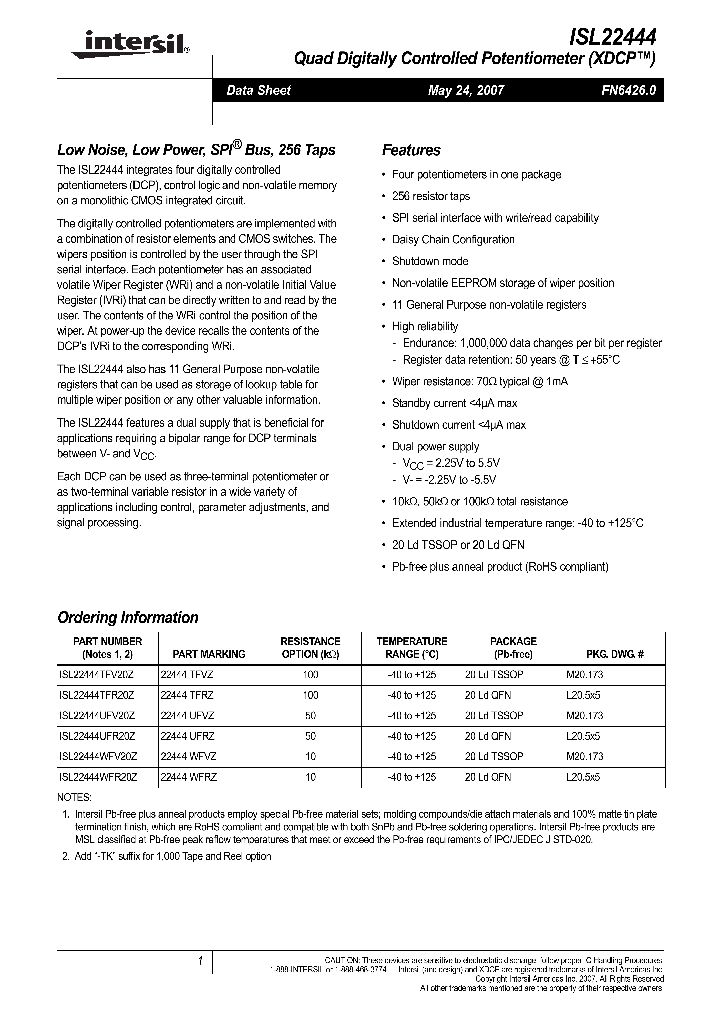 ISL22444UFR20Z_4905379.PDF Datasheet