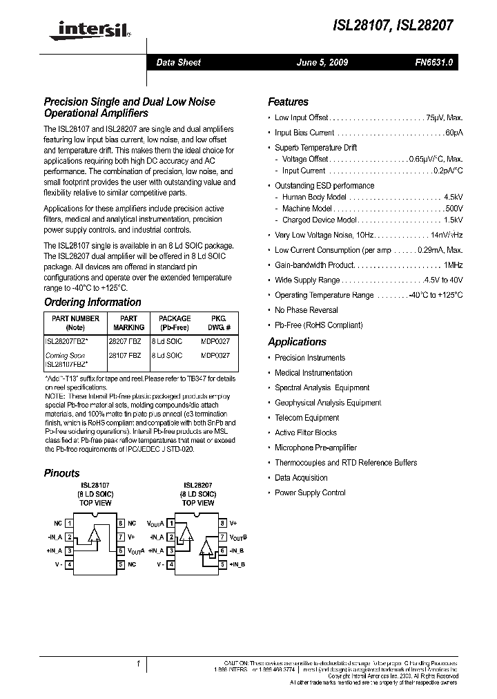 ISL28207_4461995.PDF Datasheet