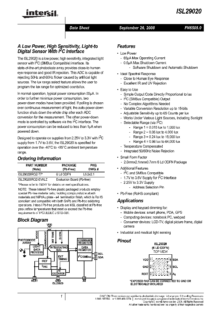 ISL29020IROZ-EVALZ_4459679.PDF Datasheet
