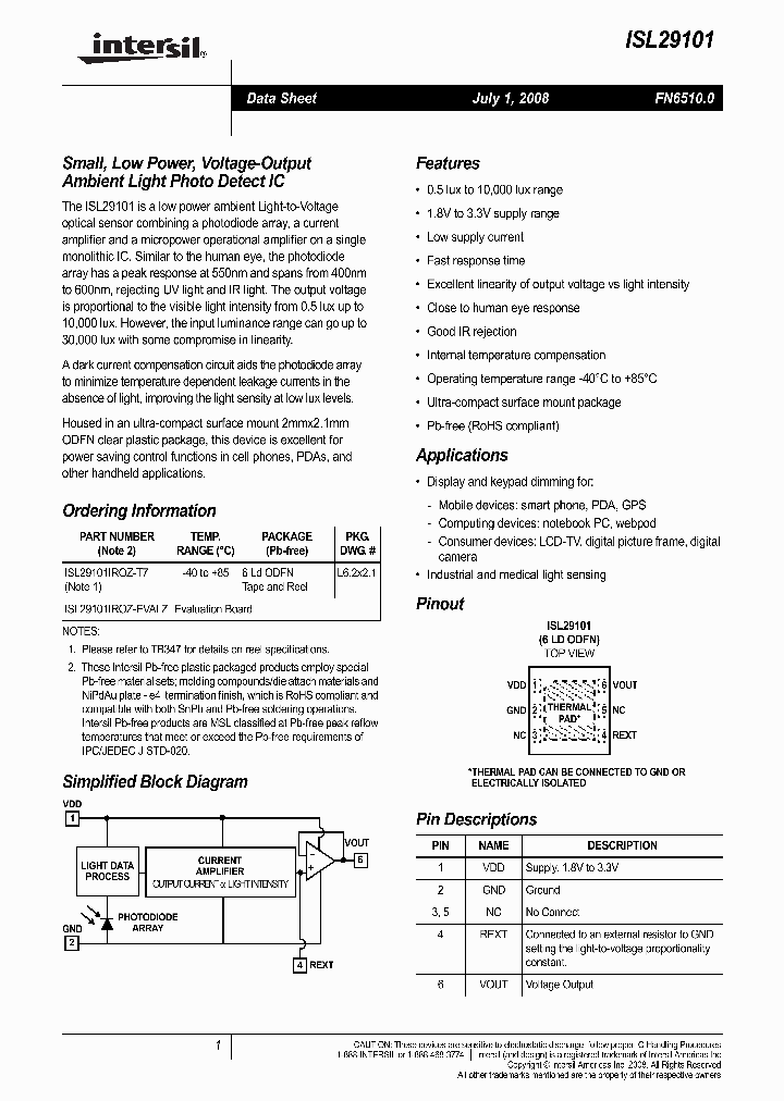 ISL29101IROZ-EVALZ_4851792.PDF Datasheet
