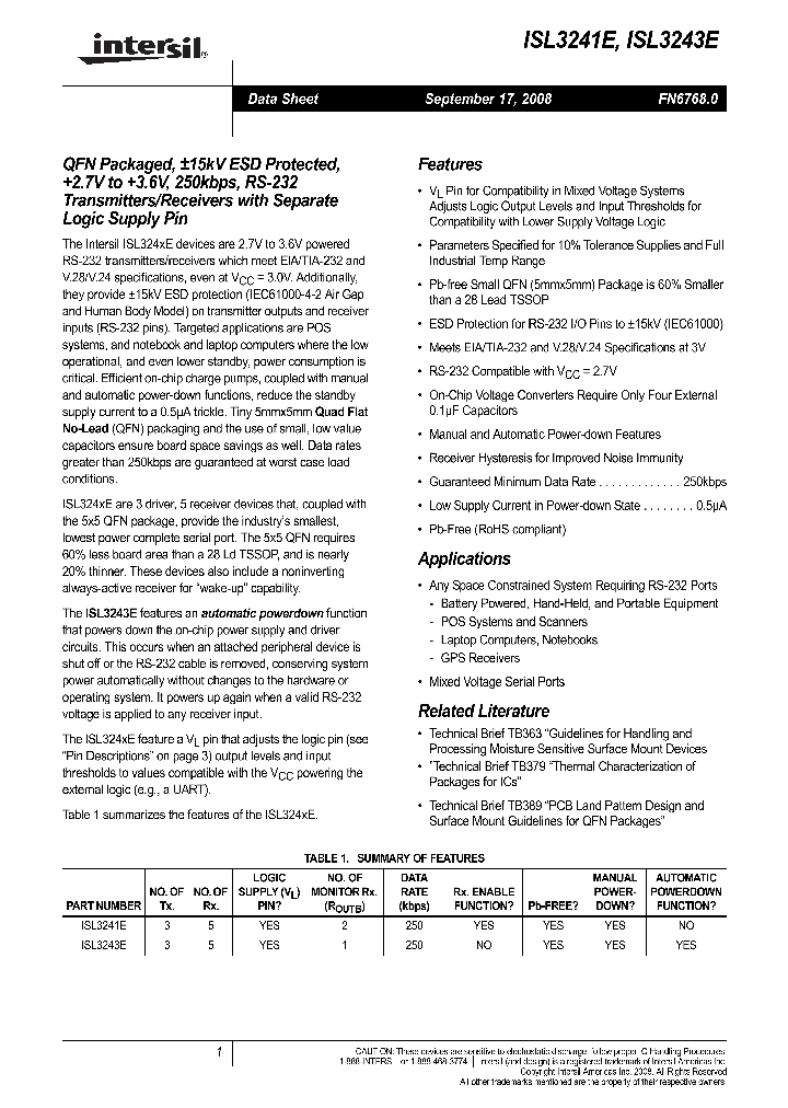 ISL3241E_4803642.PDF Datasheet
