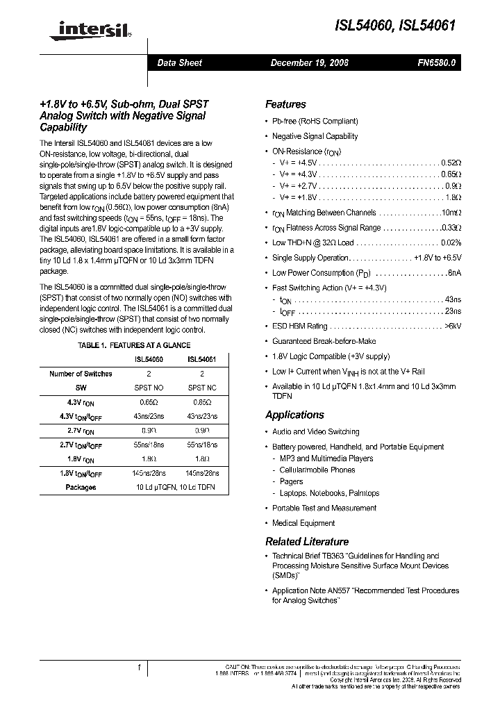 ISL54060IRTZ_4524729.PDF Datasheet