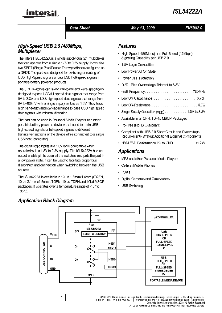 ISL54222AIRU1Z-T_4704336.PDF Datasheet
