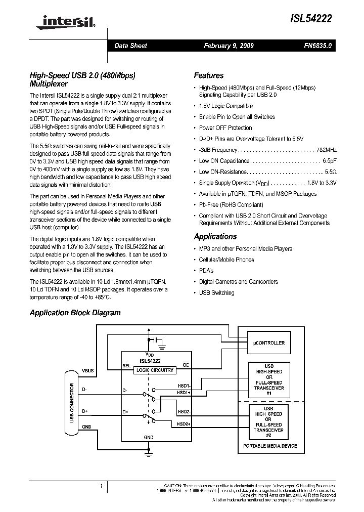 ISL54222IRUEVAL1Z_4385842.PDF Datasheet